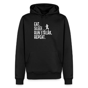 Mangez Sleep Run Streak Répétez Funny Runner - Sweat à capuche Premium bio Homme - noir - Devant - Nico (187cm)