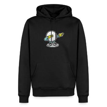 Tamponner une balle de golf - Sweat à capuche Premium bio Homme - noir - Devant - Nico (187cm)