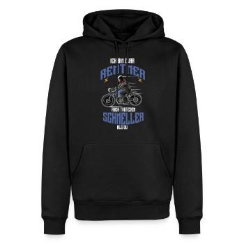 Rentner Motorrad Motorradfahrer Spruch Geschenk - Männer Premium Bio Hoodie - Schwarz - Vorne - Nico (187cm)