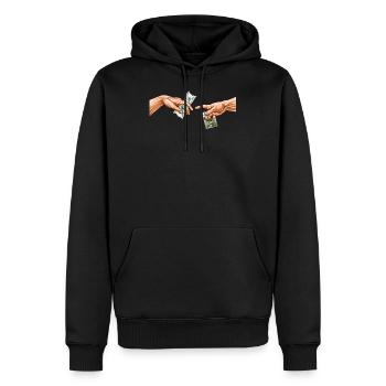 Joint dealer Michelangelo Adams Erschaffung Adams - Männer Premium Bio Hoodie - Schwarz - Vorne - Nico (187cm)