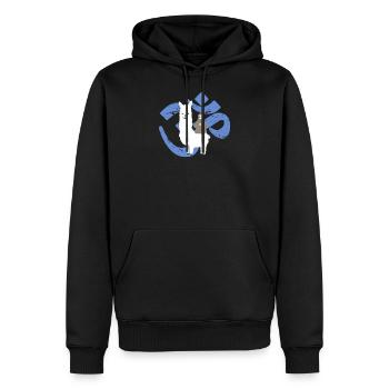 Alpaka Faultier Namaste Zeichen Yoga Meditation - Männer Premium Bio Hoodie - Schwarz - Vorne - Nico (187cm)