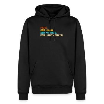 Handwerker Papa - Männer Premium Bio Hoodie - Schwarz - Vorne - Nico (187cm)