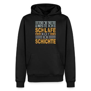Schicht Schlafen Nachtschicht - Männer Premium Bio Hoodie - Schwarz - Vorne - Nico (187cm)