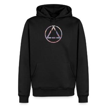 Cadeau de pièce de récupération de symbole de sobriété - Sweat à capuche Premium bio Homme - noir - Devant - Nico (187cm)