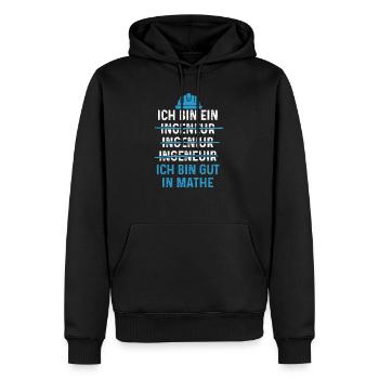 Ingenieur - Männer Premium Bio Hoodie - Schwarz - Vorne - Nico (187cm)