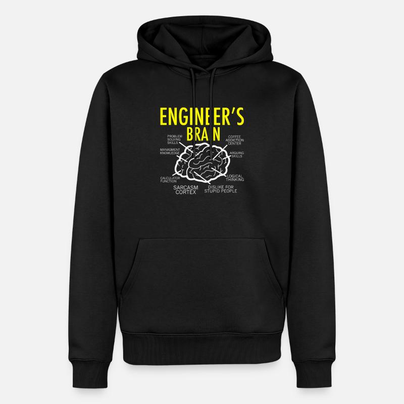 Engineer Brain - Männer Premium Bio Hoodie - Schwarz