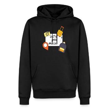 Lets GO! Berlin - Männer Premium Bio Hoodie - Schwarz - Vorne - Nico (187cm)