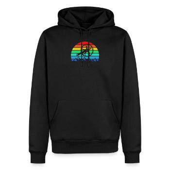 Fahrrad Teile Sonnenuntergang im Gebirge Vintage - Männer Premium Bio Hoodie - Schwarz - Vorne - Nico (187cm)