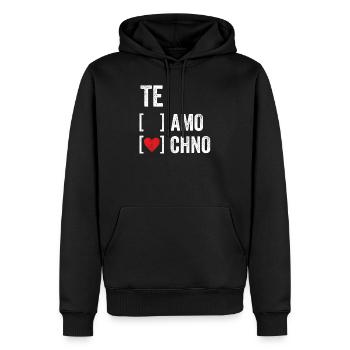 Te Amo Te Chno Techno Festival 2020 music gift - Men’s Premium Organic Hoodie - black - Front - Nico (187cm)