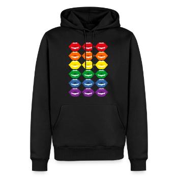 Regenbogenfahne Regenbogen Flagge LBGT Pride LGBTQ - Männer Premium Bio Hoodie - Schwarz - Vorne - Nico (187cm)