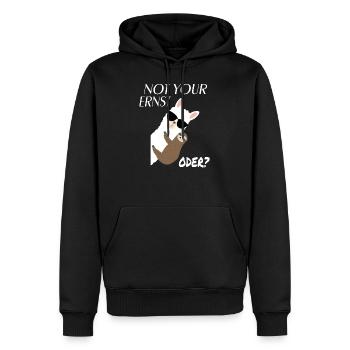 Alpaka mit Faultier - Not Your Ernst Oder Spruch - Männer Premium Bio Hoodie - Schwarz - Vorne - Nico (187cm)