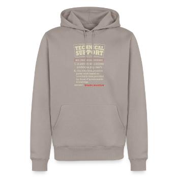 Definition des technischen Supports und des Helpdesks - Männer Premium Bio Hoodie - Taupe - Vorne - Nico (187cm)