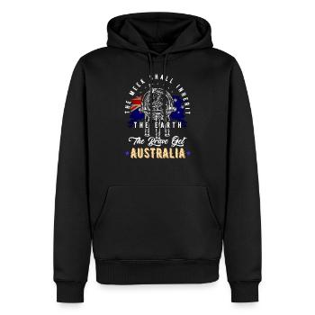 Australie - Sweat à capuche Premium bio Homme - noir - Devant - Nico (187cm)
