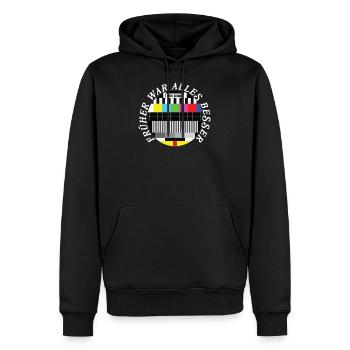 Früher war alles besser Testbild TV Sendeschluß - Männer Premium Bio Hoodie - Schwarz - Vorne - Nico (187cm)
