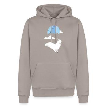 Alpaga Skydive Skydiving Skydiver - Sweat à capuche Premium bio Homme - taupe - Devant - Nico (187cm)