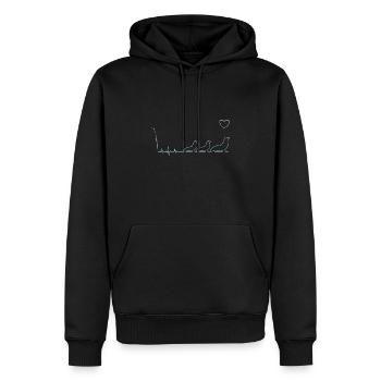 Heartbeat Seals ECG Heartbeat - Sweat à capuche Premium bio Homme - noir - Devant - Nico (187cm)
