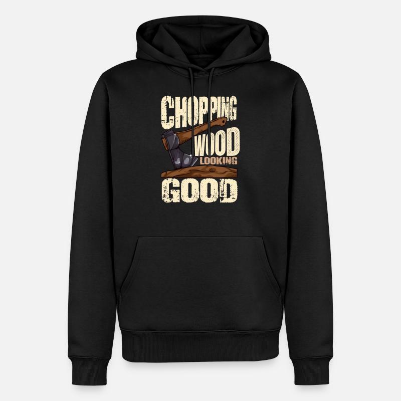 Bûcheron Cadeau drôle Bûcheron - Sweat à capuche Premium bio Homme - noir