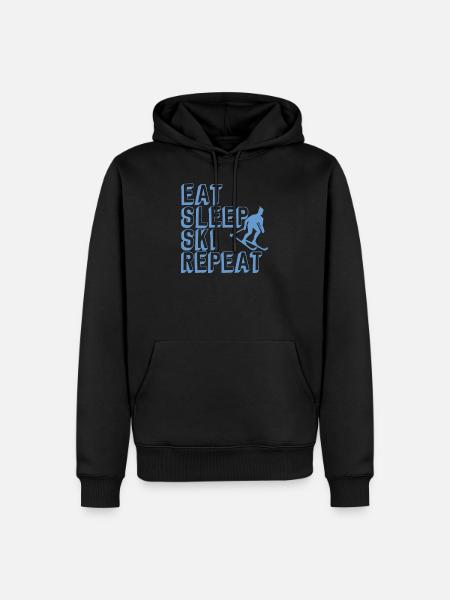 Eat sleep ski repeat - Men’s Premium Organic Hoodie - black