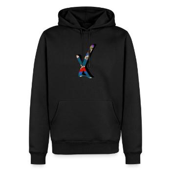 X Initial - Men’s Premium Organic Hoodie - black - Front - Nico (187cm)