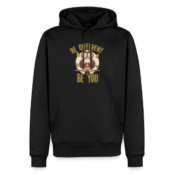 Be Different Be YOU - Sweat à capuche Premium bio Homme - noir - Devant - Nico (187cm)