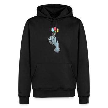 1182 MANATEE FLY - Men’s Premium Organic Hoodie - black - Front - Nico (187cm)