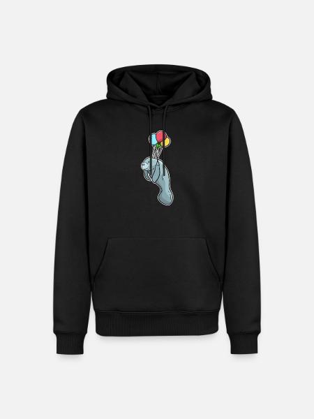 1182 MANATEE FLY - Men’s Premium Organic Hoodie - black