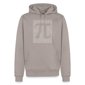 Numéro de cercle Math Pi - Sweat à capuche Premium bio Homme - taupe - Devant - Nico (187cm)