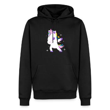 Einhorn tanzen dabbing Geschenk - Männer Premium Bio Hoodie - Schwarz - Vorne - Nico (187cm)