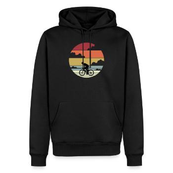 T-shirt sport idée cadeau triathlon cyclisme - Sweat à capuche Premium bio Homme - noir - Devant - Nico (187cm)