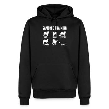 Formation de Samoyède T-shirts pour chiens samoyèdes - Sweat à capuche Premium bio Homme - noir - Devant - Nico (187cm)
