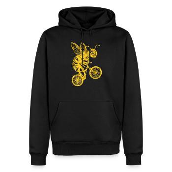 Bee Cycling T shirts - Men’s Premium Organic Hoodie - black - Front - Nico (187cm)