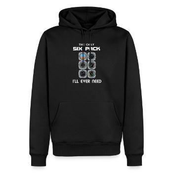 Six Pack Pilot Geschenkartikel Flying Airplane - Männer Premium Bio Hoodie - Schwarz - Vorne - Nico (187cm)
