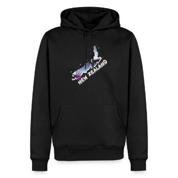 Nouvelle-Zélande - Sweat à capuche Premium bio Homme - noir - Devant - Nico (187cm)