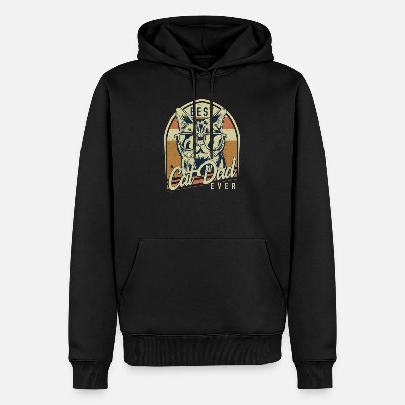 Best Cat Dad Ever - Männer Premium Bio Hoodie - Schwarz