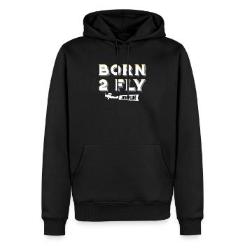 Pilot Geschenk Produkt Flying Airplane Aviation - Männer Premium Bio Hoodie - Schwarz - Vorne - Nico (187cm)