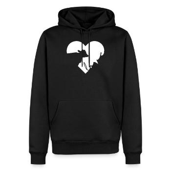 Kühe lieben T-Shirt - Männer Premium Bio Hoodie - Schwarz - Vorne - Nico (187cm)