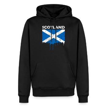 Drapeau Ecosse - Sweat à capuche Premium bio Homme - noir - Devant - Nico (187cm)