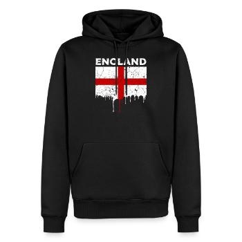 England Flagge - Männer Premium Bio Hoodie - Schwarz - Vorne - Nico (187cm)