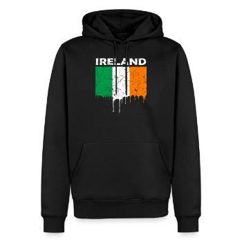 Irlande Pavillon - Sweat à capuche Premium bio Homme - noir - Devant - Nico (187cm)