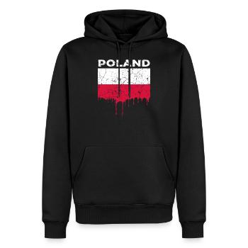 Pologne Pavillon - Sweat à capuche Premium bio Homme - noir - Devant - Nico (187cm)