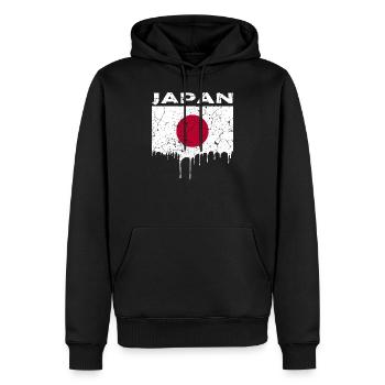 Japan Flagge - Männer Premium Bio Hoodie - Schwarz - Vorne - Nico (187cm)
