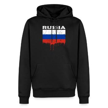 La russie - Sweat à capuche Premium bio Homme - noir - Devant - Nico (187cm)