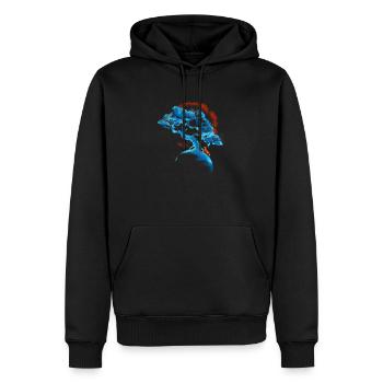 Fuchs Fox klettert auf den Baum Tree Geschenk - Männer Premium Bio Hoodie - Schwarz - Vorne - Nico (187cm)