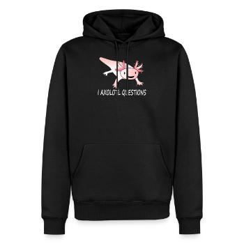 I Axolotl Questions - Männer Premium Bio Hoodie - Schwarz - Vorne - Nico (187cm)