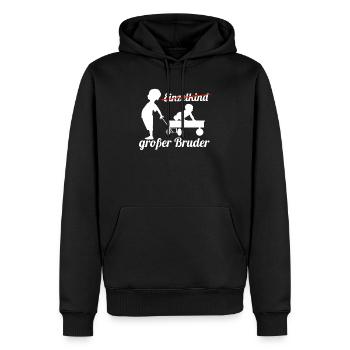 Großer Bruder - Männer Premium Bio Hoodie - Schwarz - Vorne - Nico (187cm)