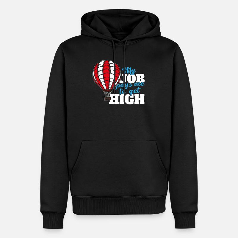 Montgolfière Montgolfière Pilote Fun - Sweat à capuche Premium bio Homme - noir