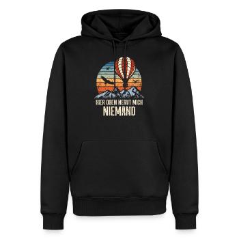 Ballonfahrt Heißluftballon Pilot Ballonfahrer Witz - Männer Premium Bio Hoodie - Schwarz - Vorne - Nico (187cm)