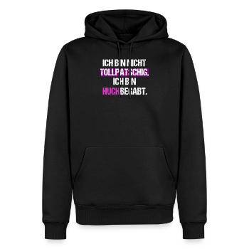 huch begabt hoch begabt - Männer Premium Bio Hoodie - Schwarz - Vorne - Nico (187cm)