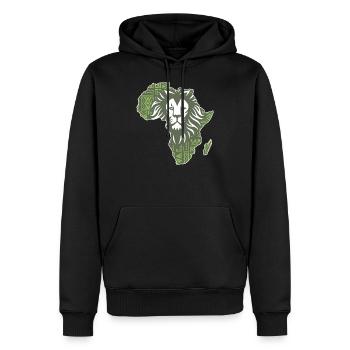 Roar Africa Karte Löwengesicht Reggae Rasta Geschenk Design - Männer Premium Bio Hoodie - Schwarz - Vorne - Nico (187cm)