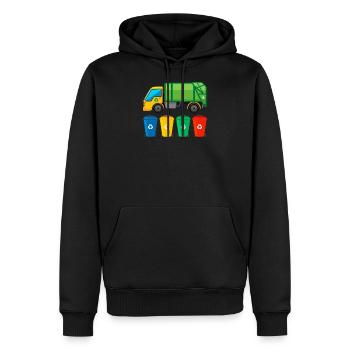 Garbage Truck - Men’s Premium Organic Hoodie - black - Front - Nico (187cm)